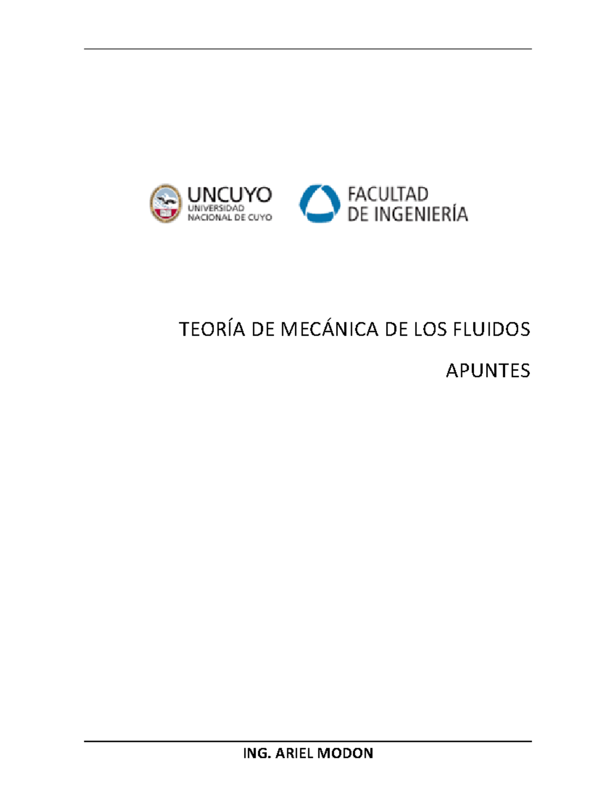 Apuntes Teoricos De Mecanica De Los Fluidos Rev9 Doc Prot - TEORÍA DE ...