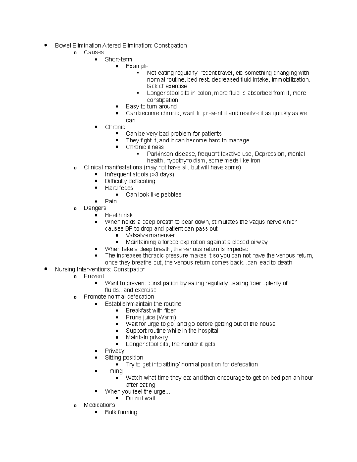 FPCCBowel Elimination Altered Elimination . lead to death Nursing