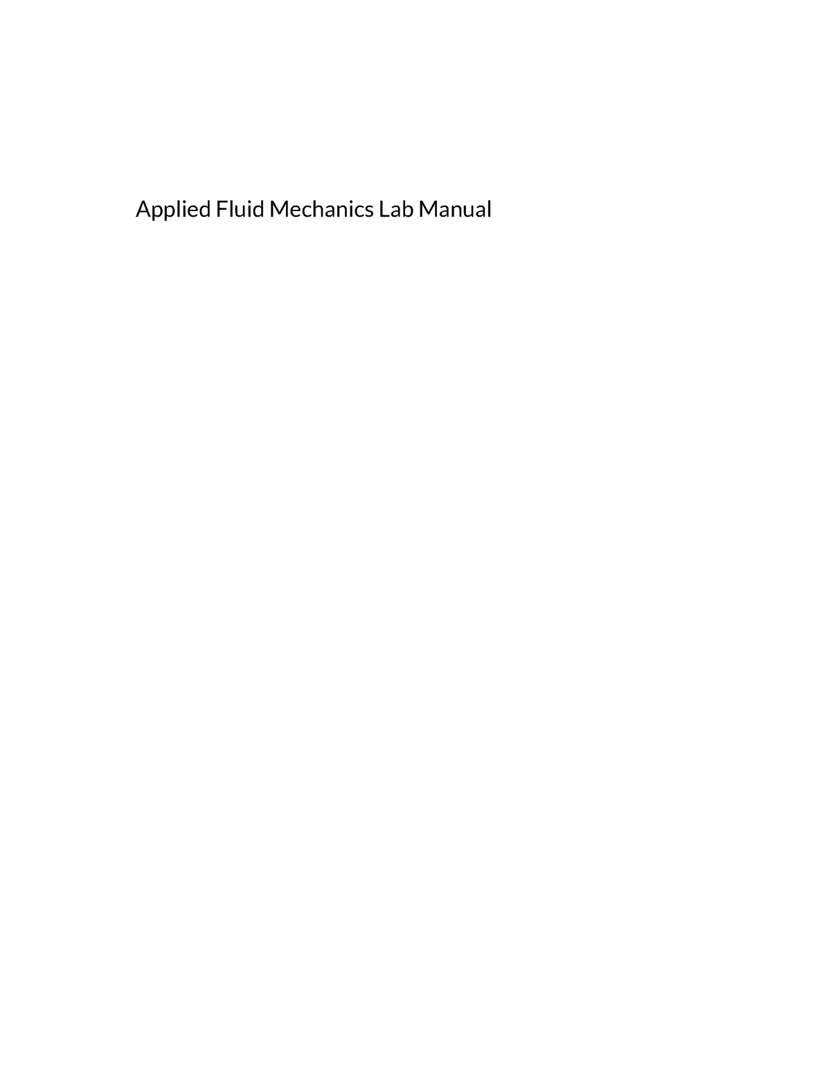 Applied Fluid Mechanics Lab Manual 1579215815 Print - Applied Fluid ...