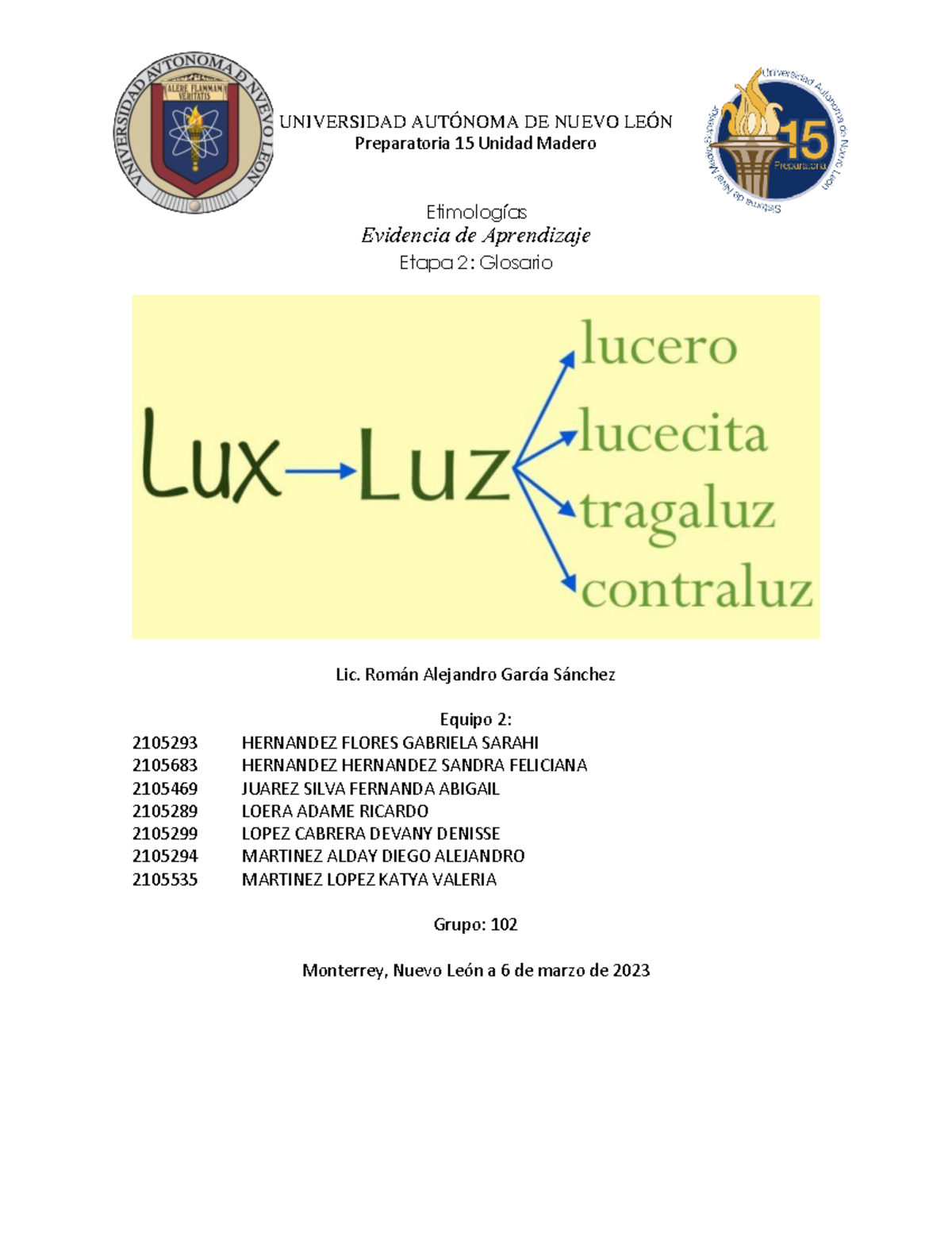 Equipo 2 EV2 Etimologías - UNIVERSIDAD AUTÓNOMA DE NUEVO LEÓN ...