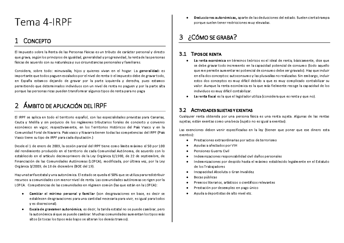 Tema 4-IRPF - Apuntes 4 - Warning: TT: undefined function: 32 Warning ...