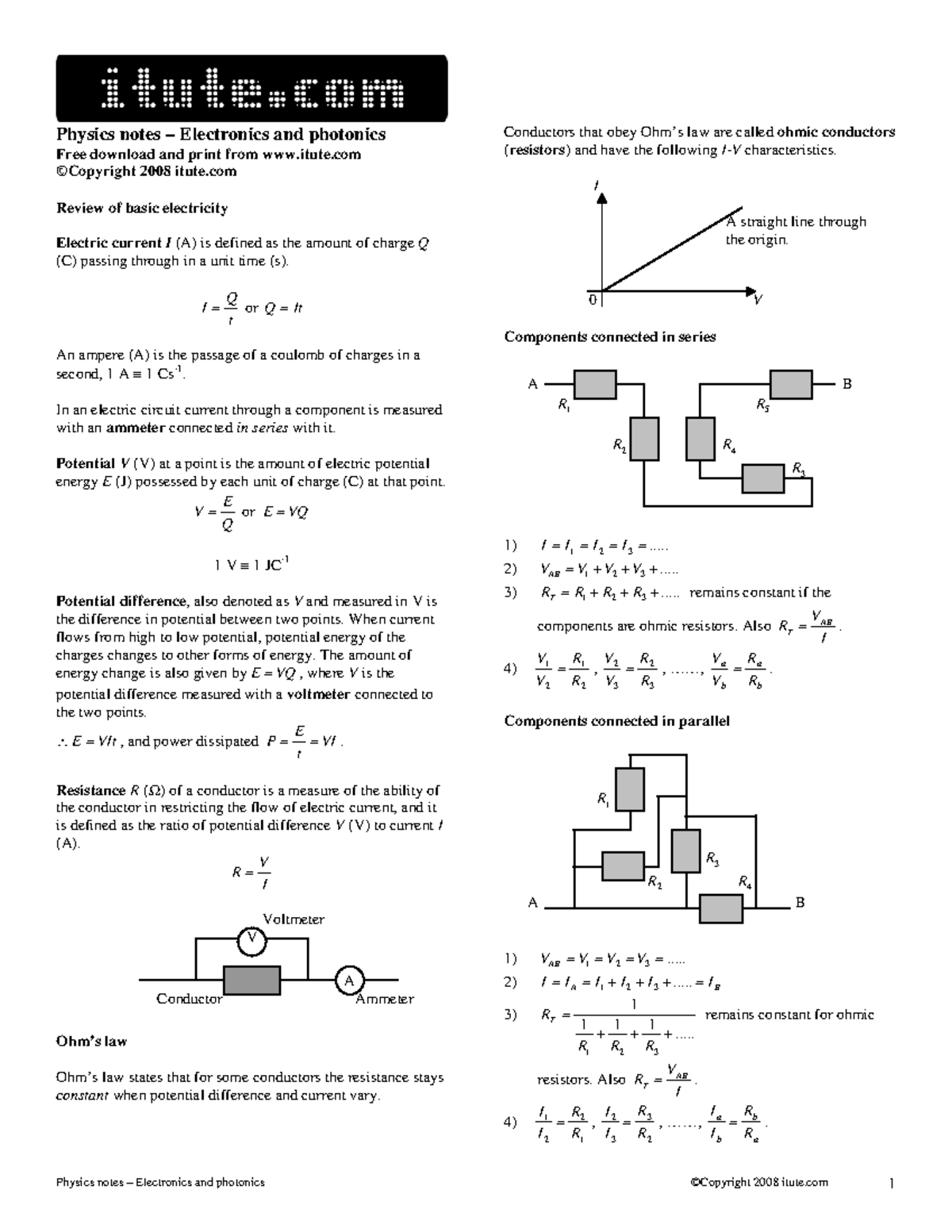 Physics notes electronics and photonics - Physics notes – Electronics ...