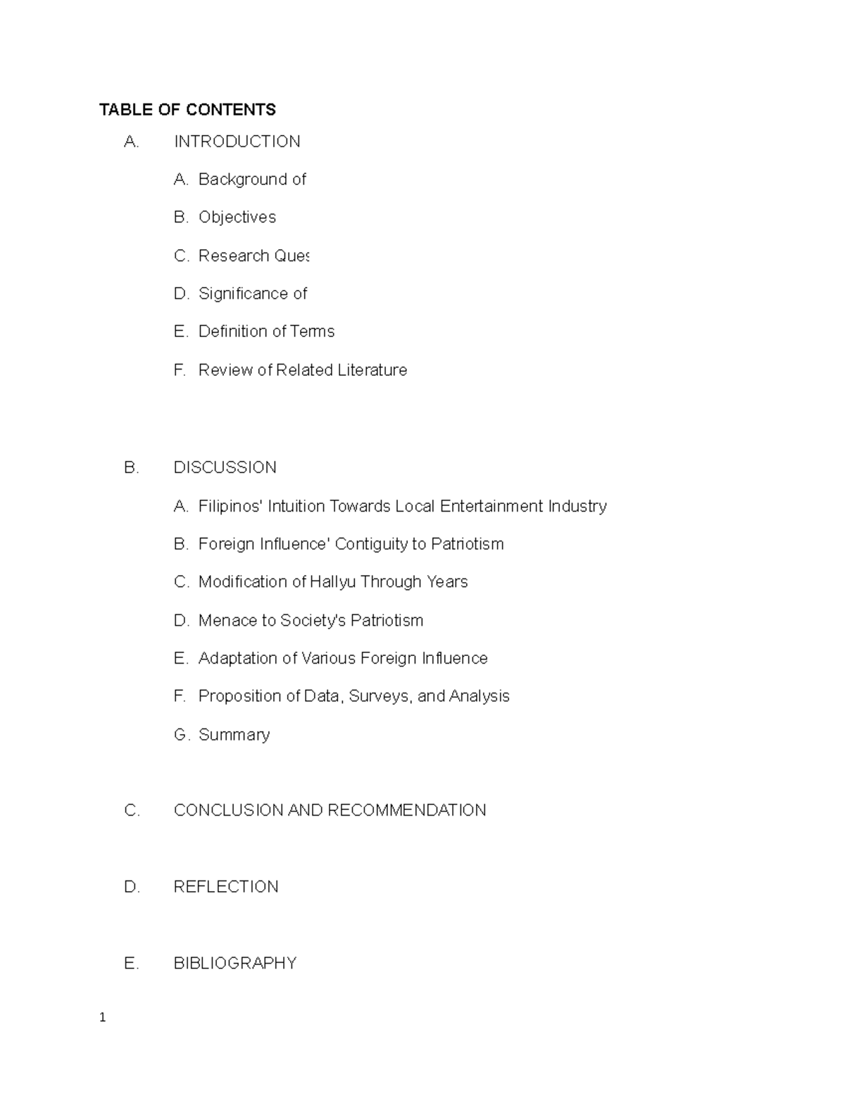 Research - learning materials - TABLE OF CONTENTS A. INTRODUCTION A ...