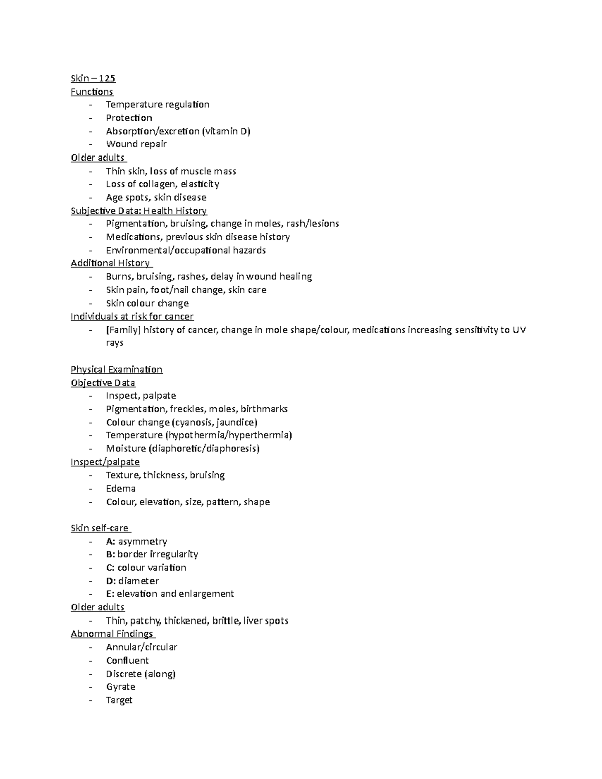 Skin - PARA 1 25 - Notes for para skin - Skin – 125 Functions ...
