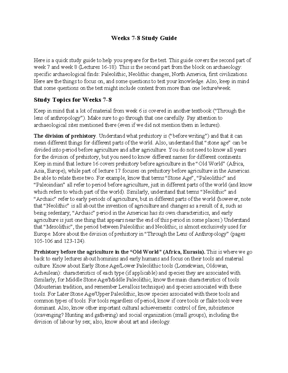 Study Guide Weeks 78 Weeks 78 Study Guide Here is a quick study