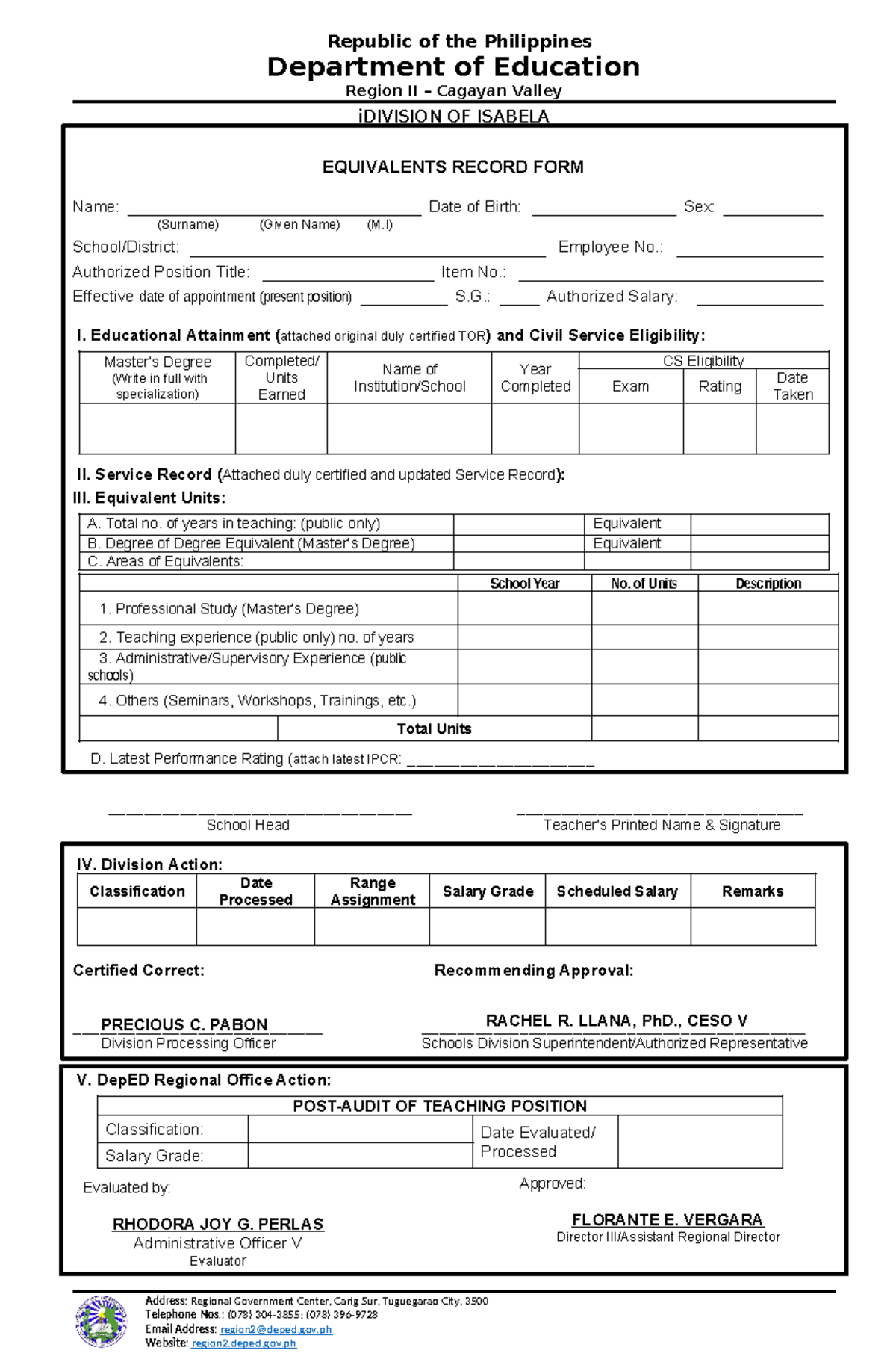 ERF-FORM Templa - Republic of the Philippines Department of Education ...