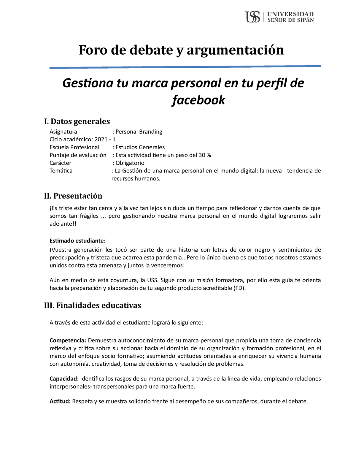 GUÍA FORO DE Debate Y Argumentación - Foro De Debate Y Argumentación ...