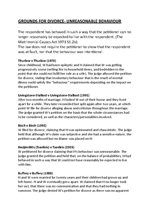 7 Grounds For Divorce Unreasonable Behaviour Grounds For Divorce Unreasonable Behaviour The Studocu