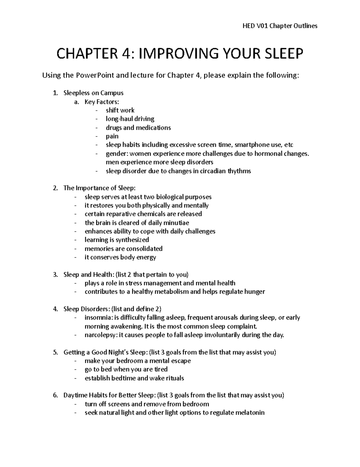 HED V01 Ch Outlines 4 - review of chapter 4. - HED V01 Chapter Outlines ...