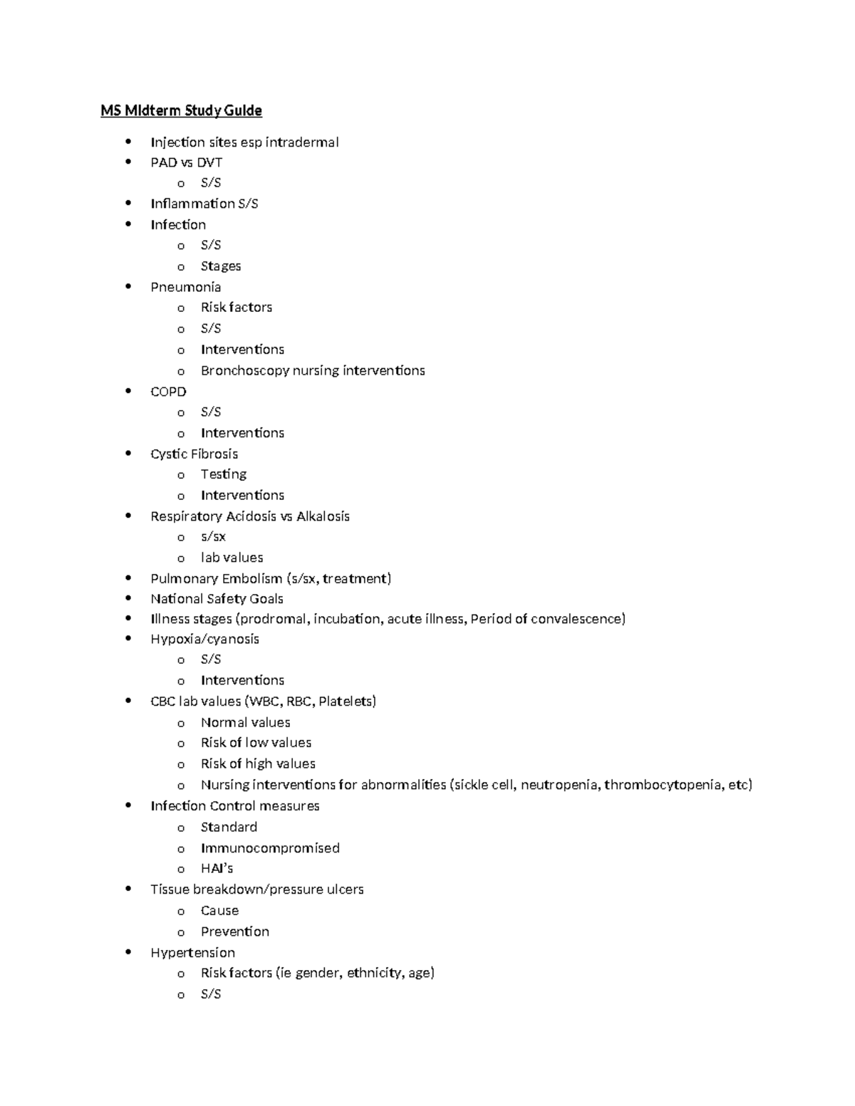MS Midterm Study Guide - Studocu
