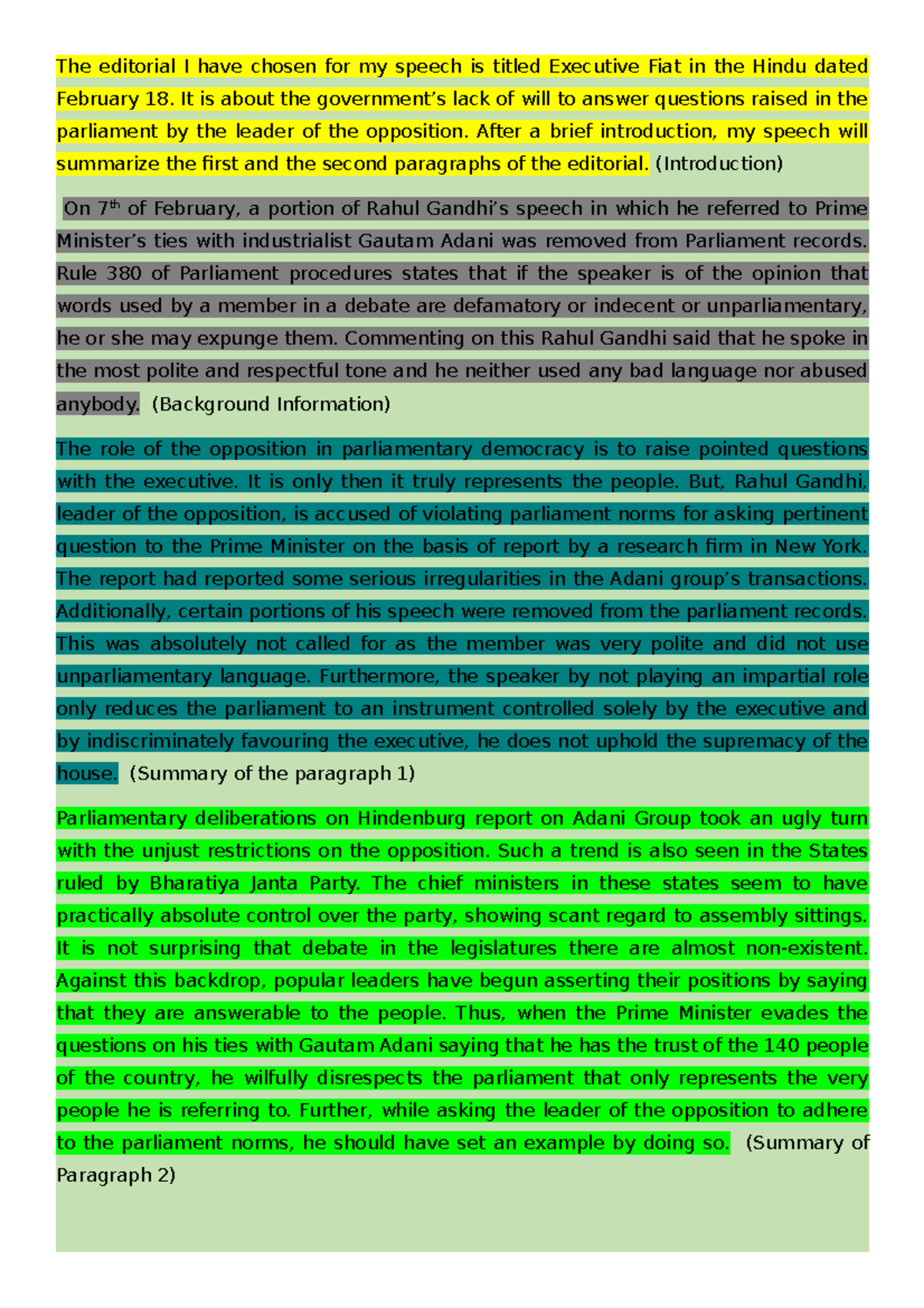 Newspaper Editorial-Sample - The editorial I have chosen for my speech