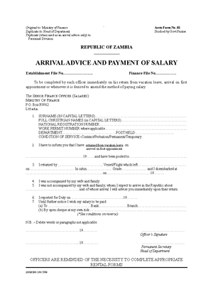 APAS FORM 2 - APAS FORM 2 - REPUBLIC OF ZAMBIA CONFIDENTIAL Issued by ...