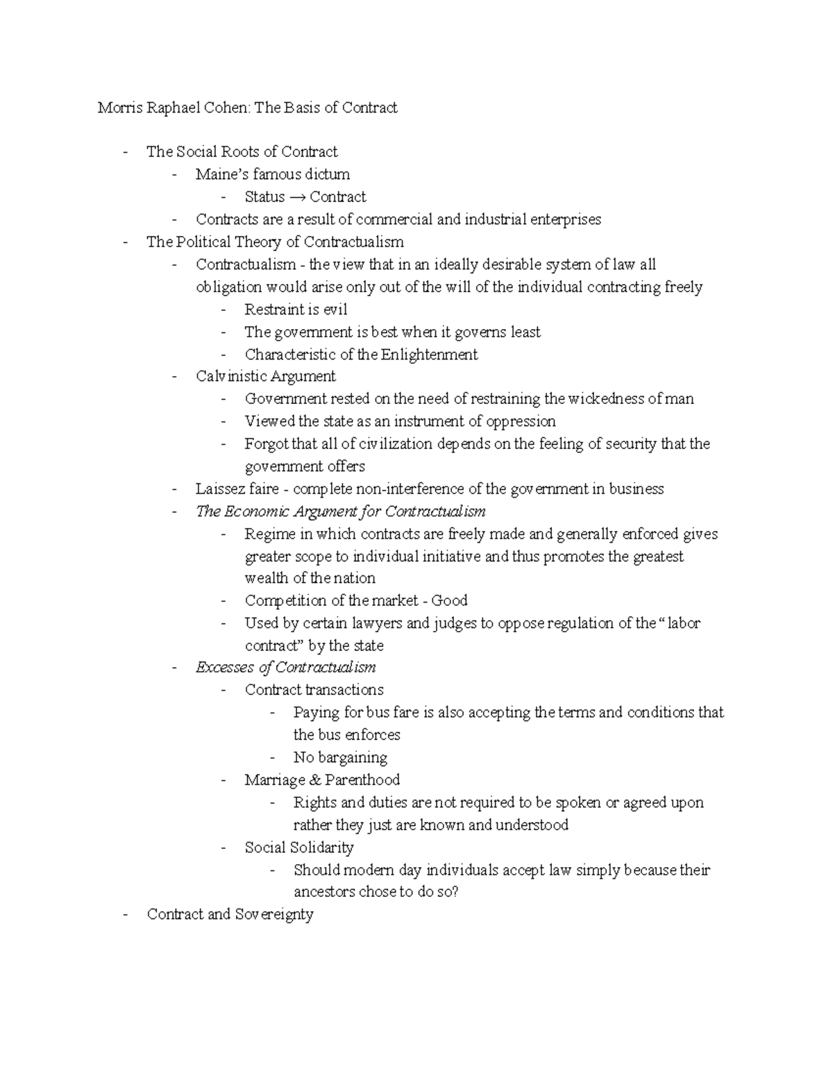 Chapter+18+Part+1 - Morris Raphael Cohen: The Basis of Contract The ...