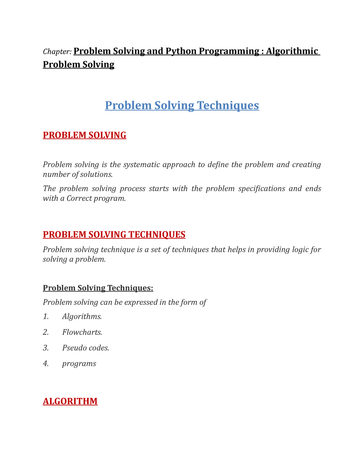 problem solving and program design chapter 1