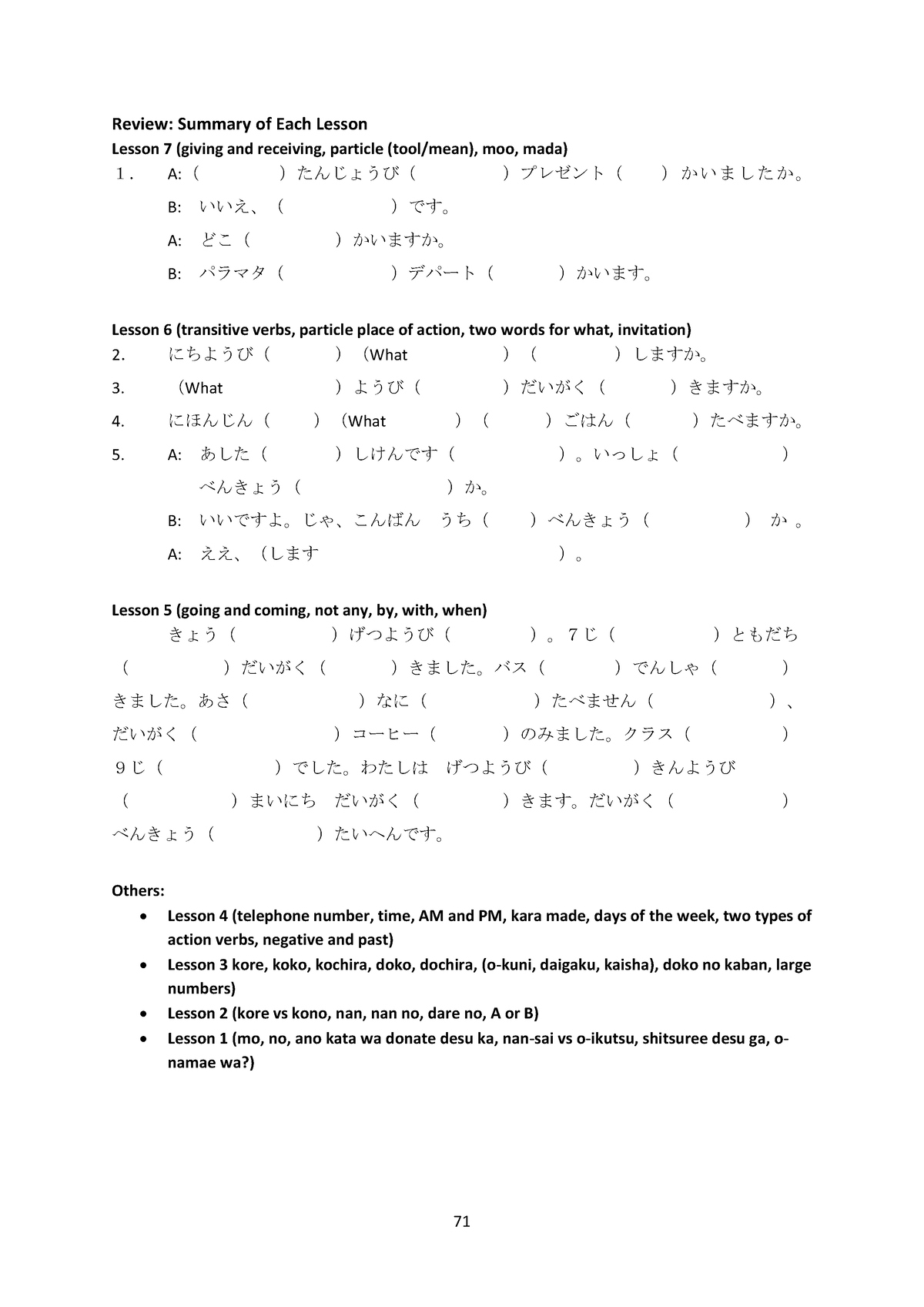 4-review-lesson-summary-71-review-summary-of-each-lesson-lesson-7