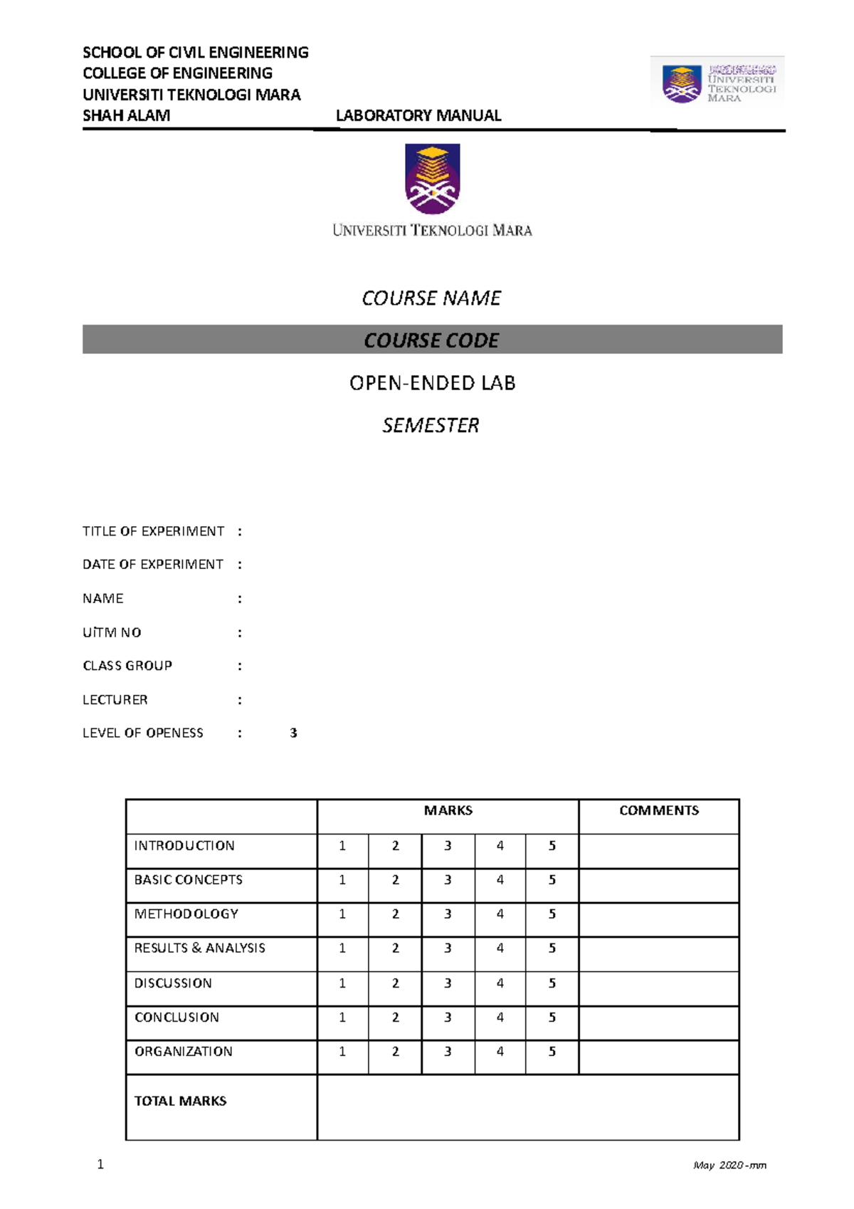 LAB 11 - Vane Shear- Level 3 - COLLEGE OF ENGINEERING UNIVERSITI ...