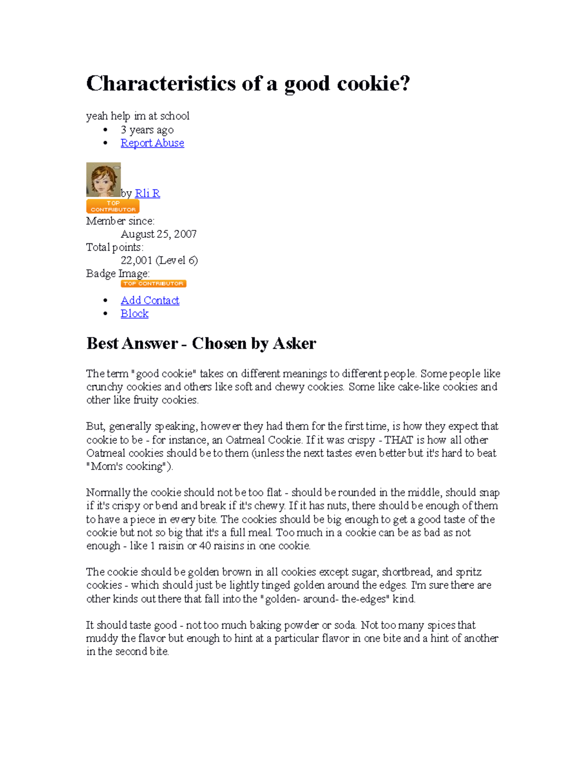 Characteristicsofagoodcookie Characteristics of a good cookie? yeah