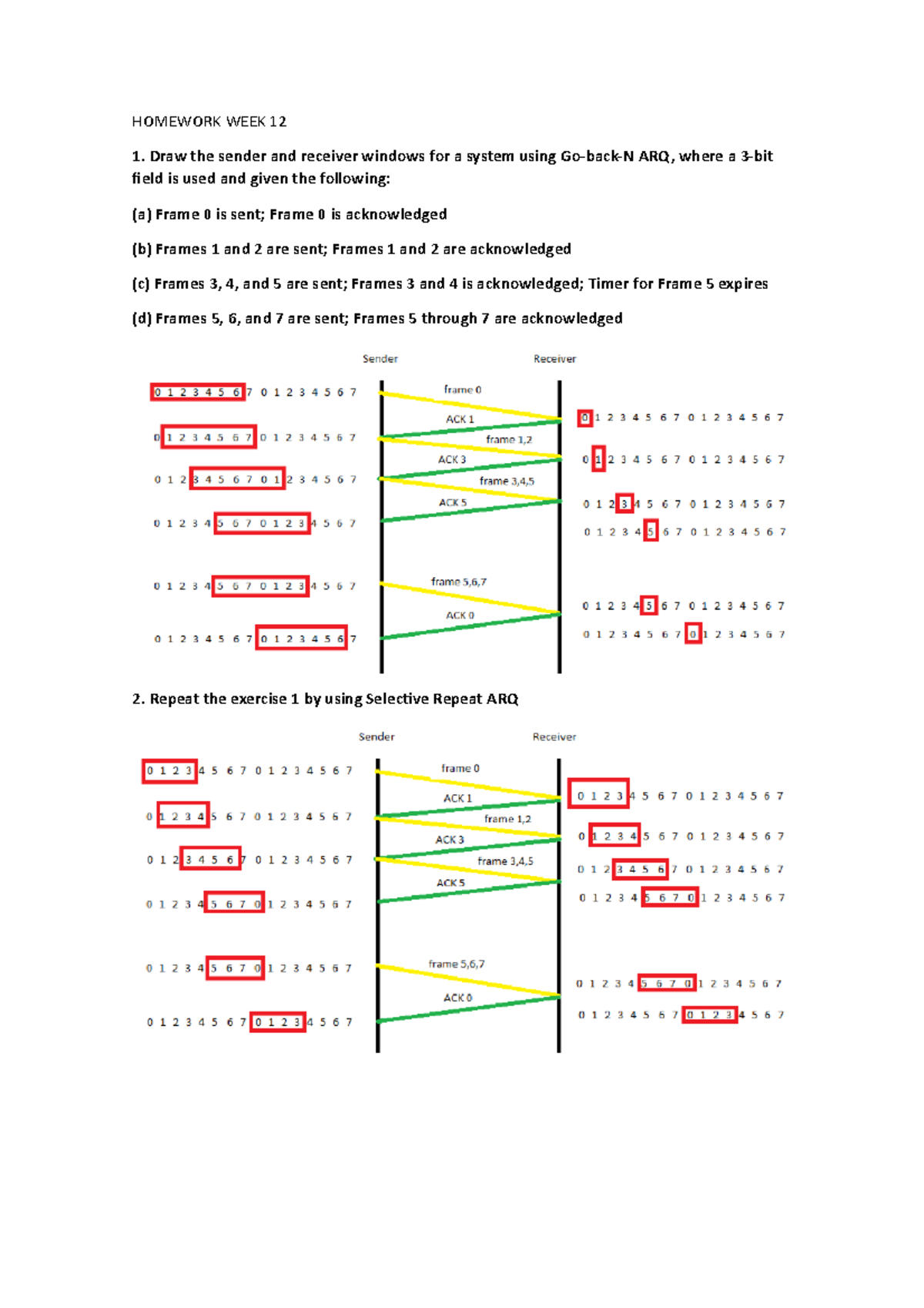 Homework week 12 - Solucion - HOMEWORK WEEK 12 1. Draw the sender and ...
