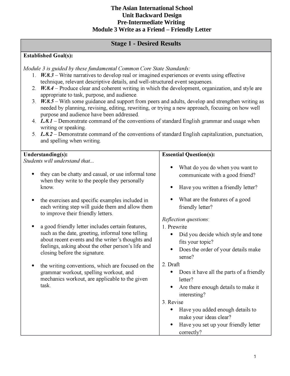 Module-3 - lesson plsn - Stage 1 - Desired Results Established Goal(s ...