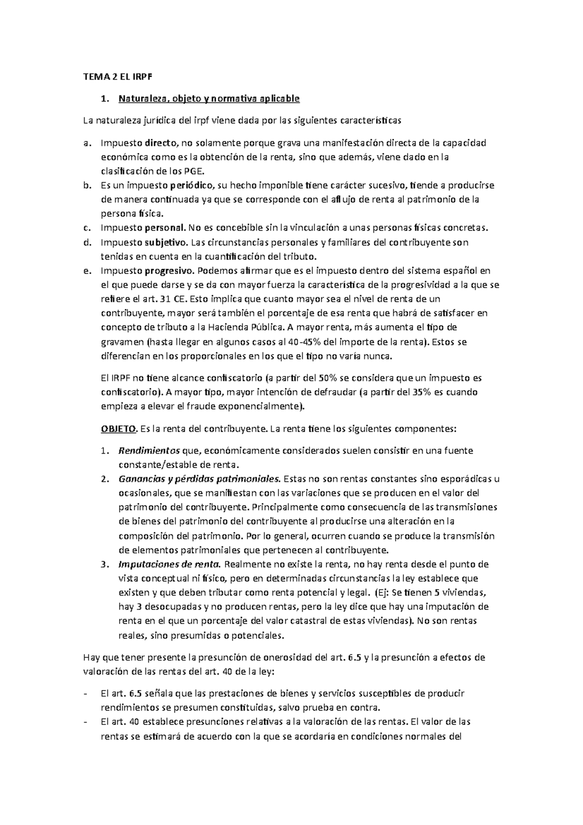 Tema 2 el Impuesto sobre la Renta de las Personas Físicas - TEMA 2 EL ...