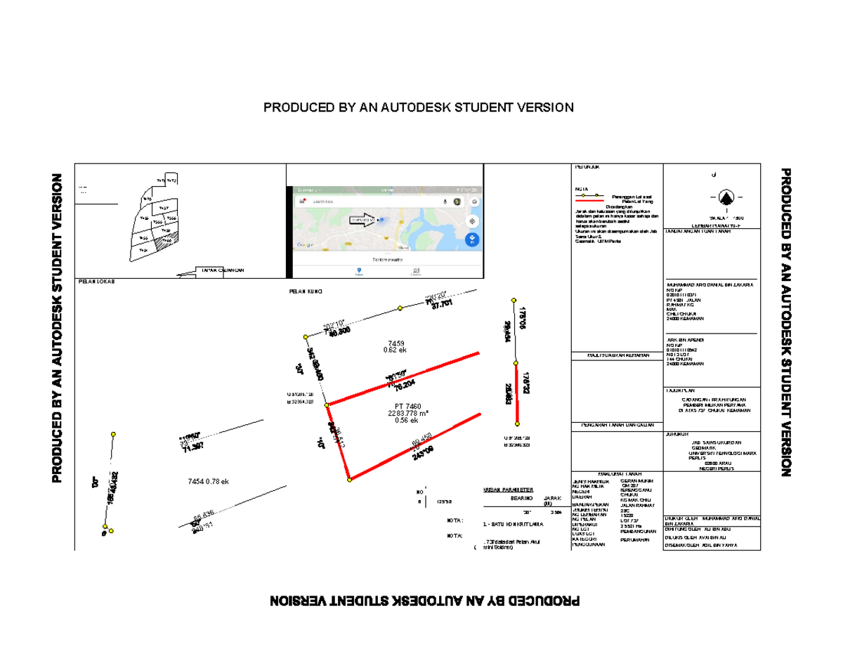 PLAN GLS160 Cadastral of Surveying 1 UiTM Studocu
