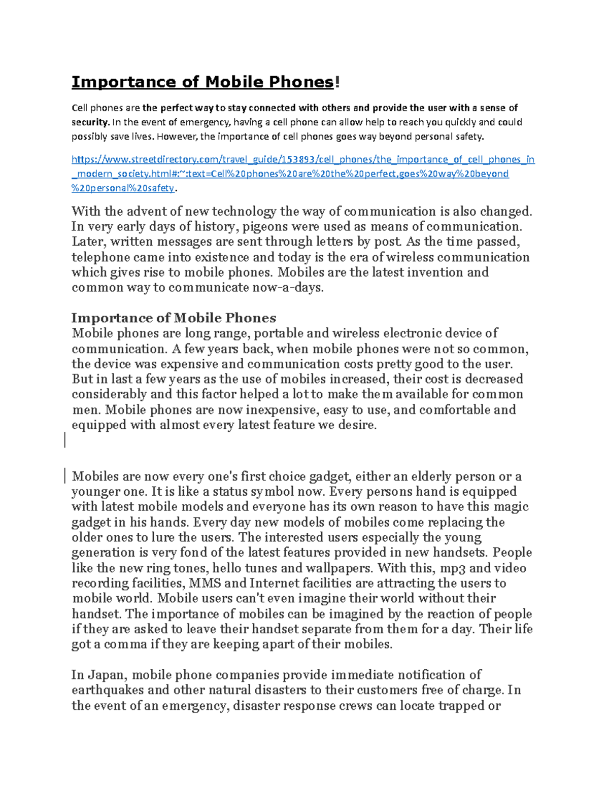 Mobilestud Detailed essays about why are mobile phones/cell phones so