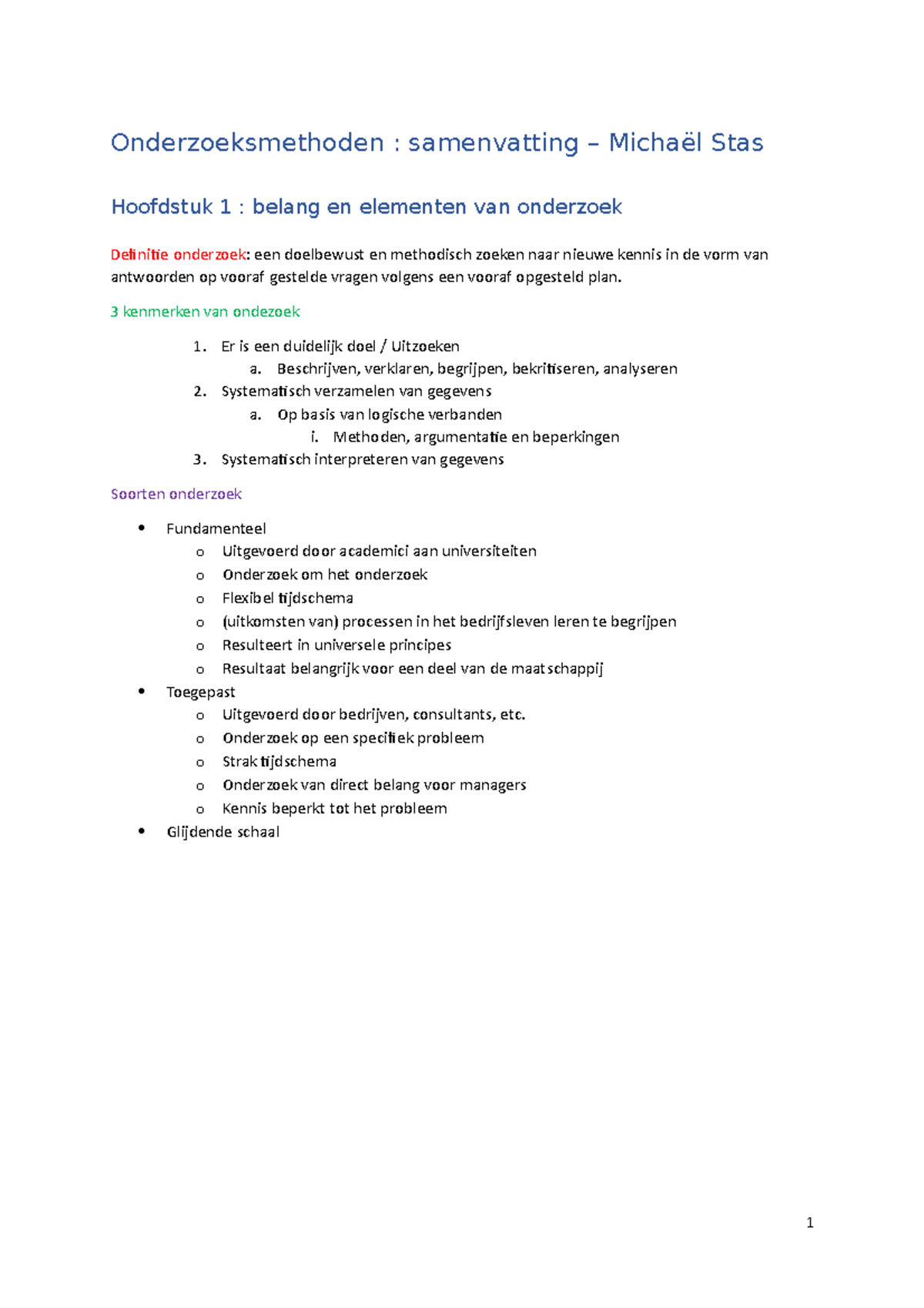 Onderzoeksmethoden Samenvatting - Onderzoeksmethoden : Samenvatting ...