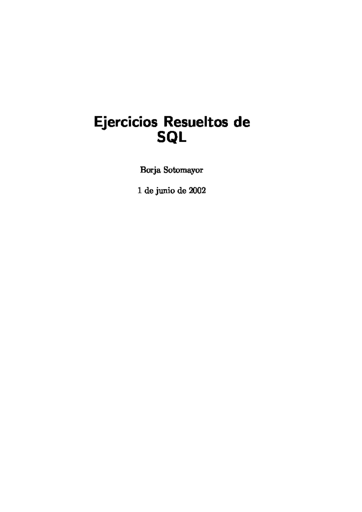 Ejercicios Resueltos De SQL - PDF Descargar Libre - Ejercicios ...