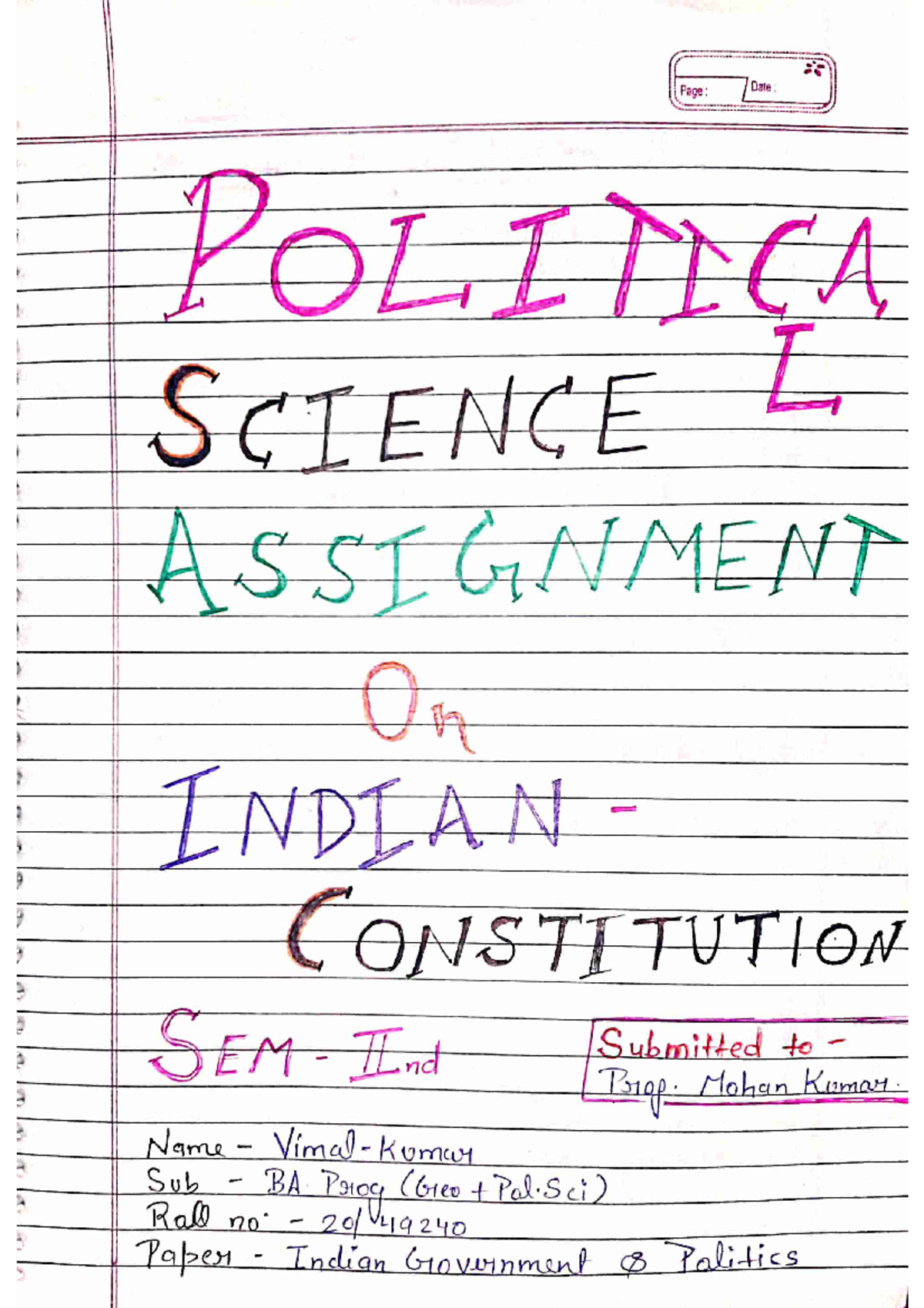 assignment topics on indian constitution