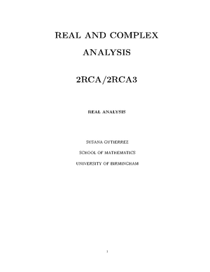 Problem Sheet 1 - REAL ANALYSIS 2RCAa/2RCA3a PROBLEM SHEET 1 (SUMMATIVE ...
