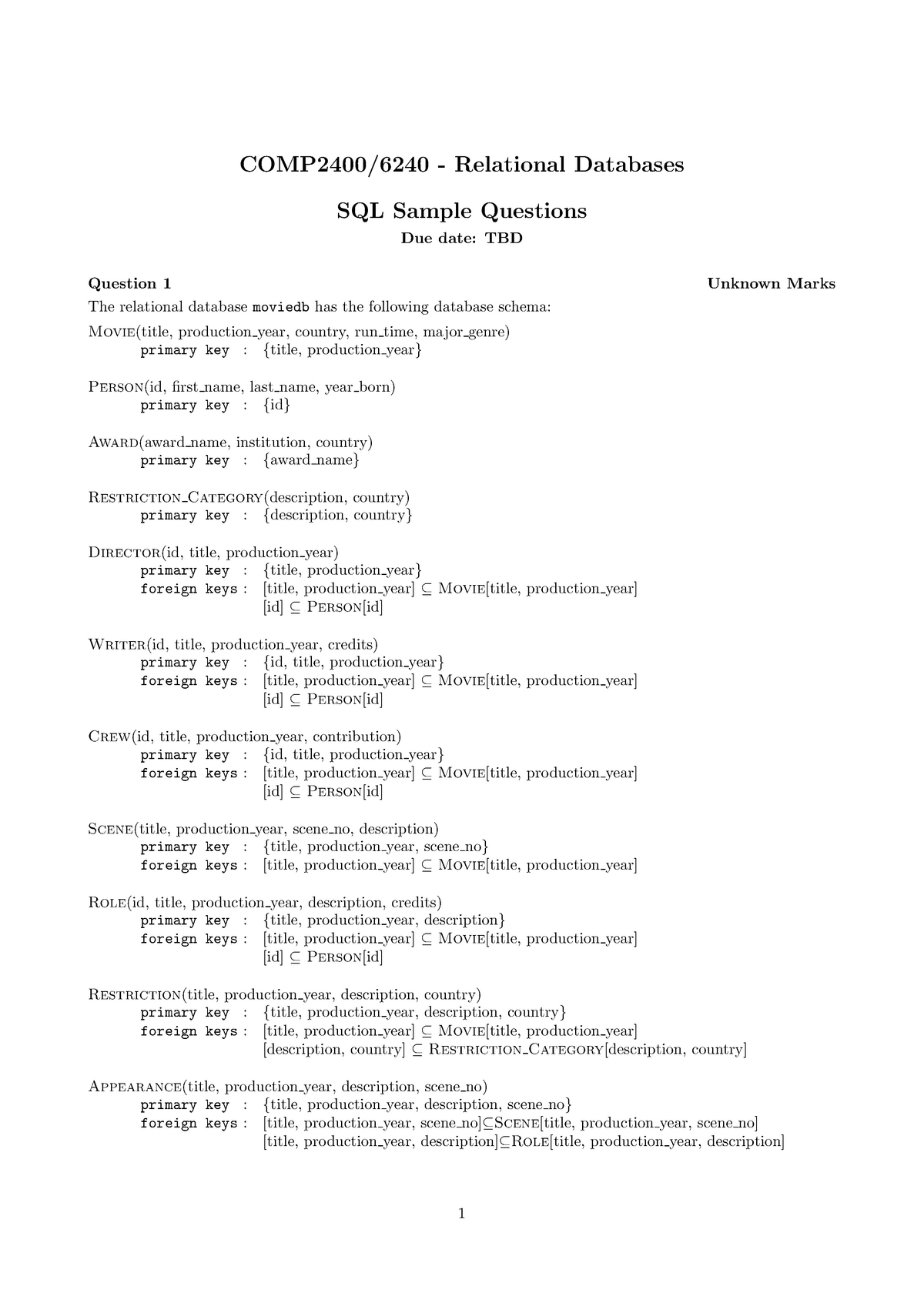 SQL Sample Questions COMP2400 6240 Relational Databases SQL Sample   Thumb 1200 1697 