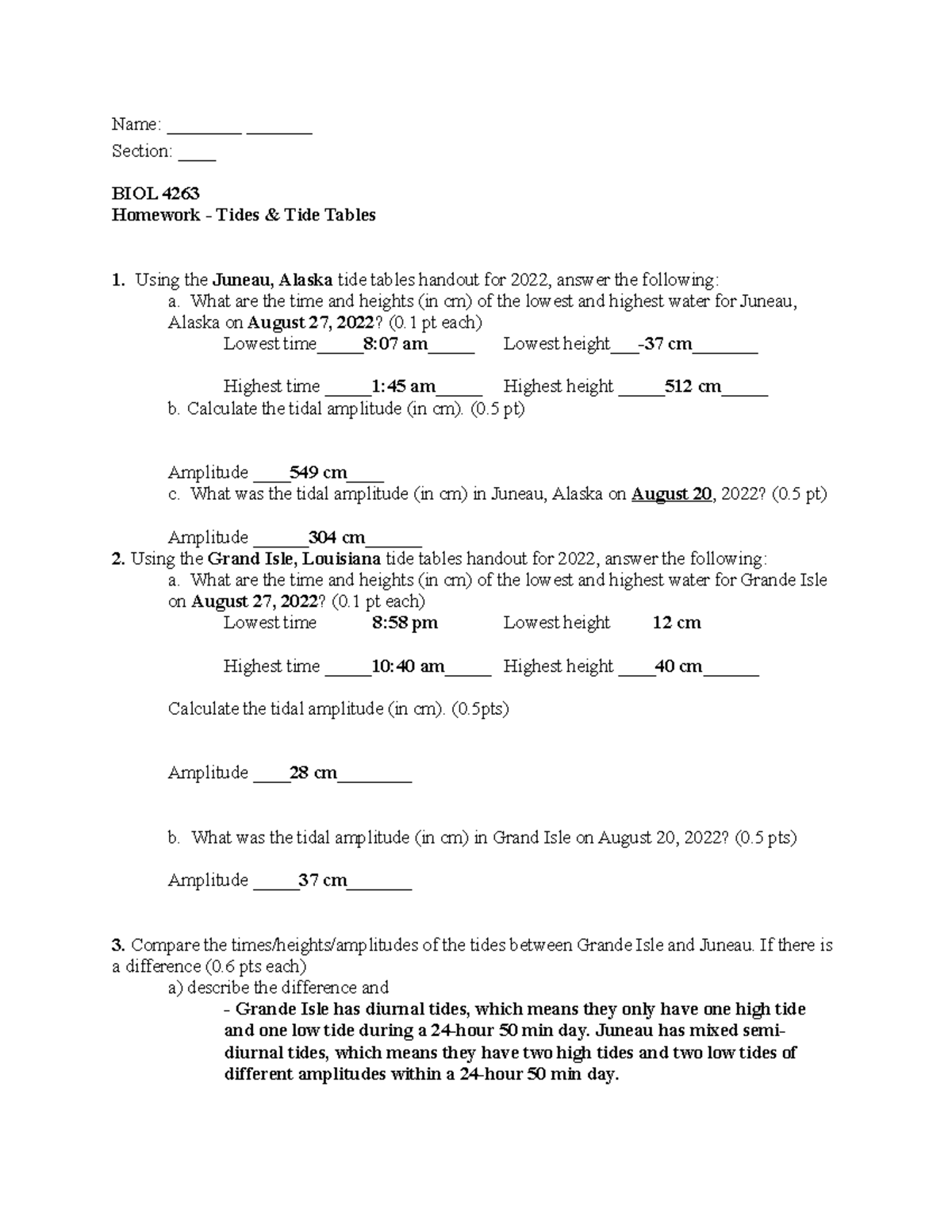 tides-homework-name-section-biol-4263-homework-tides-tide-tables