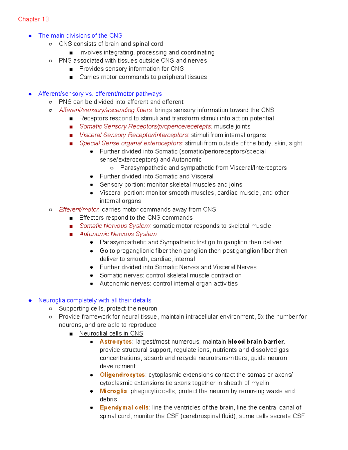 ANAT Chapter Study Guide For ANAT Quiz Chapter The Main Divisions