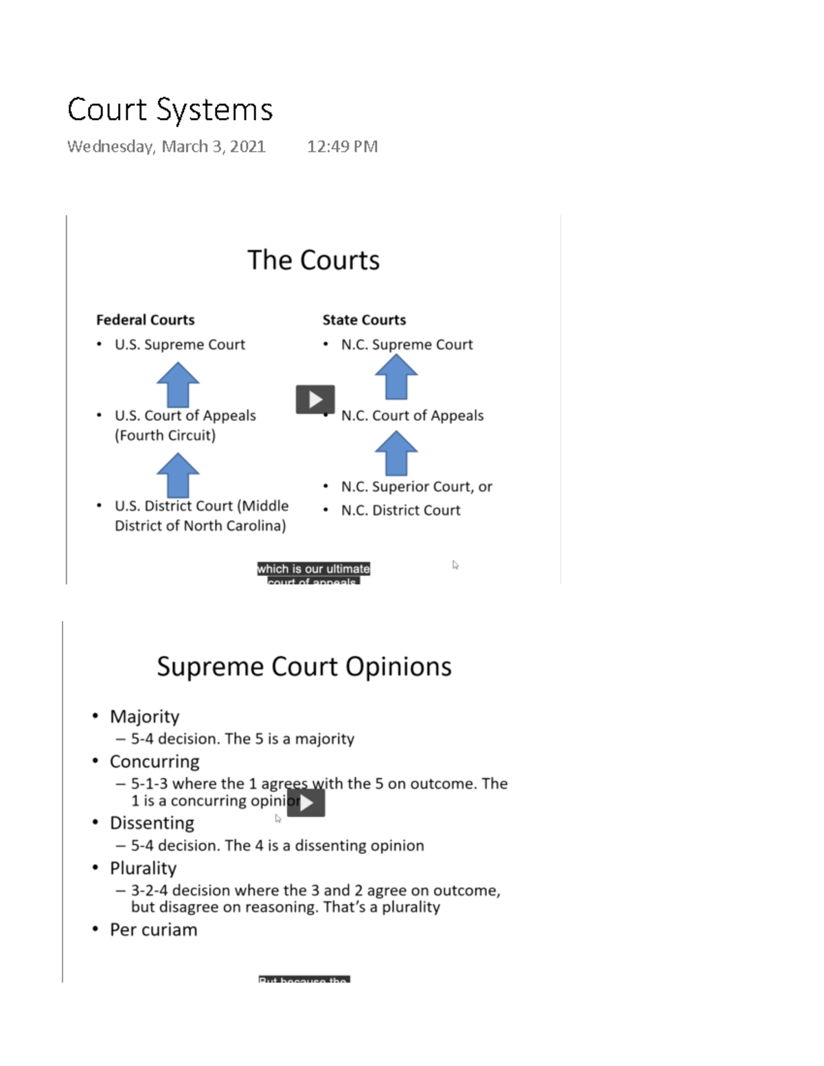 Court Systems - COM 400 - Court Systems Wednesday, March 3, 2021 12:49 ...