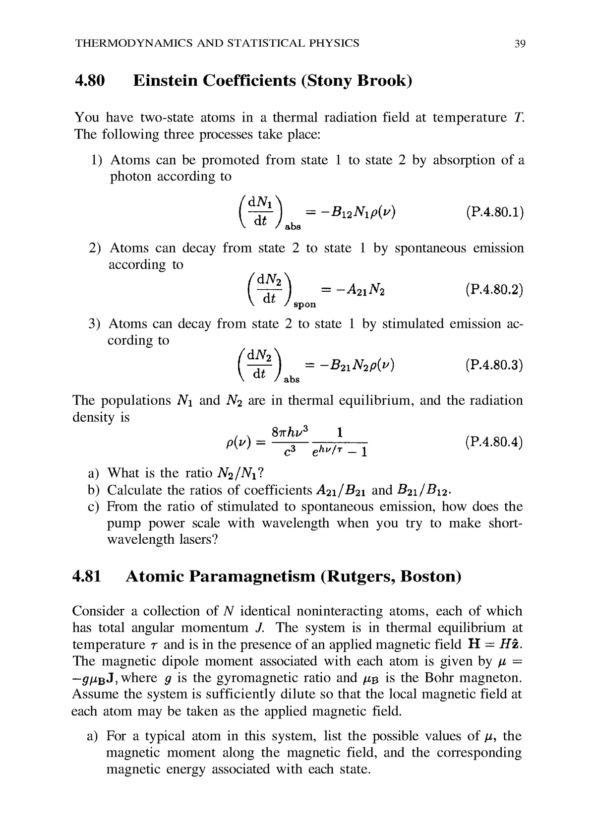 statistical thermodynamics homework