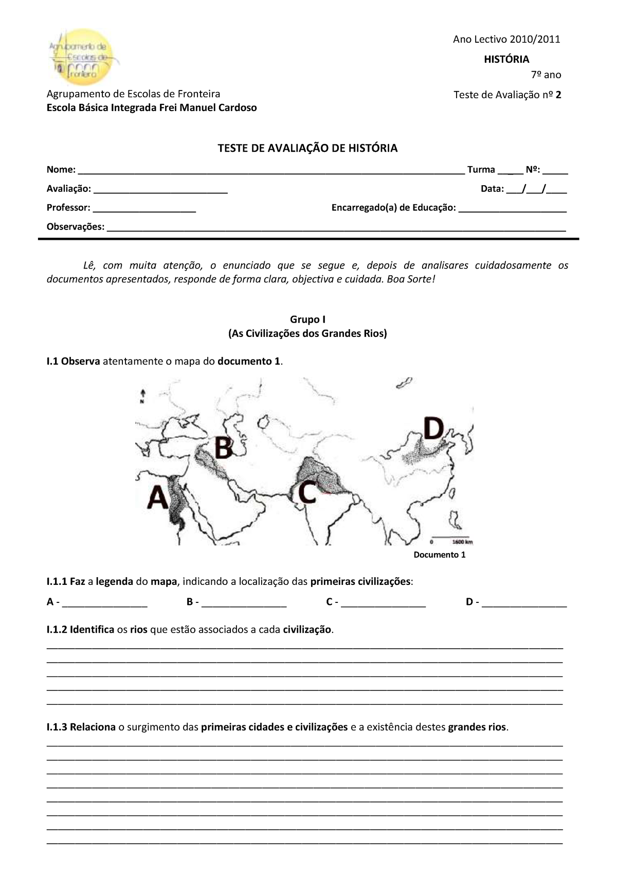 Revisão para o teste de História do 3º ciclo - 7º ano