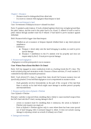 Torts Law 2 Rule in Rylands v Fletcher Part 2 Defences - 1 RULE IN ...