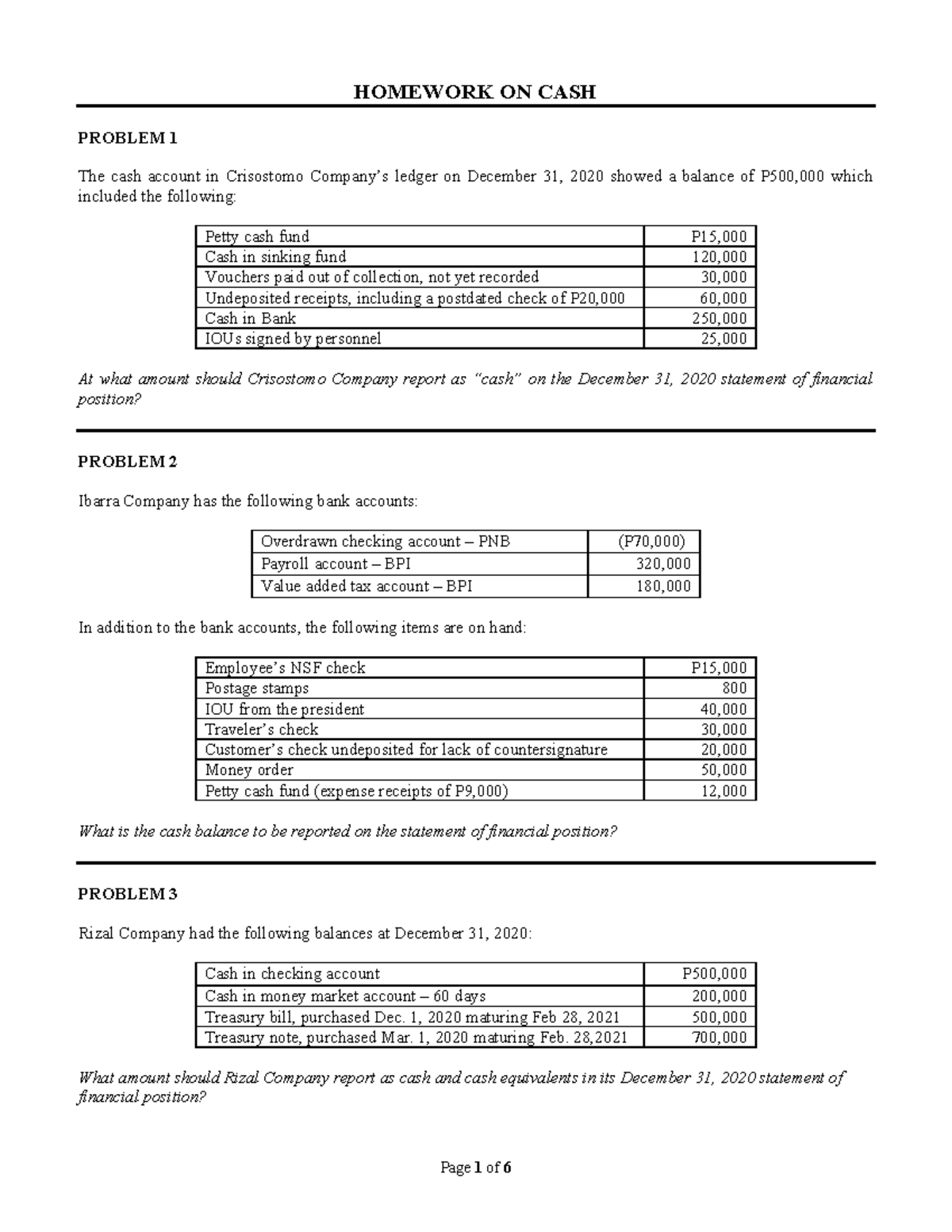 hw-on-cash-cash-cash-equivalents-homework-on-cash-problem-1-the