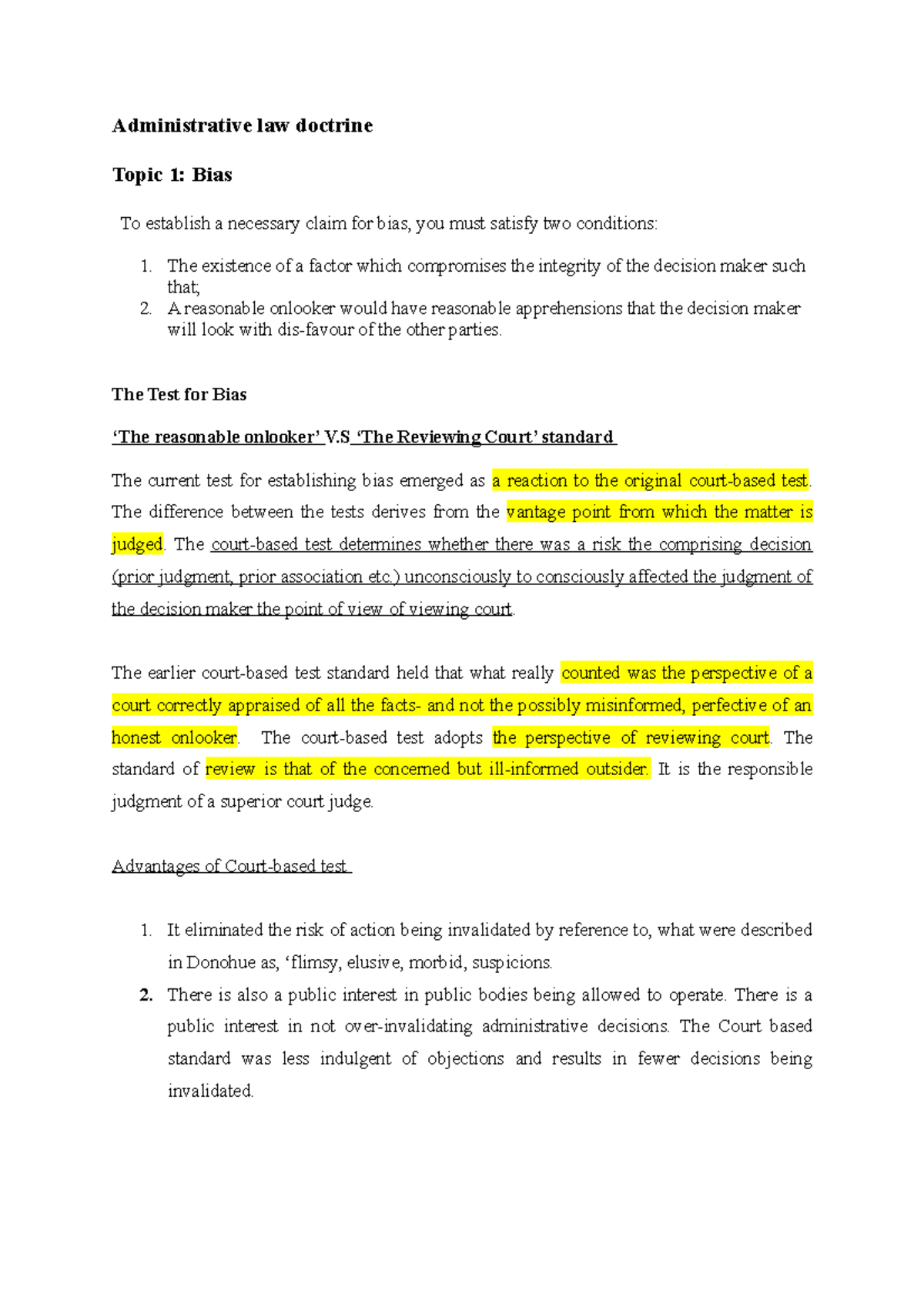 Rule Against Bias Administrative Law The Rule Against Bias The Rule