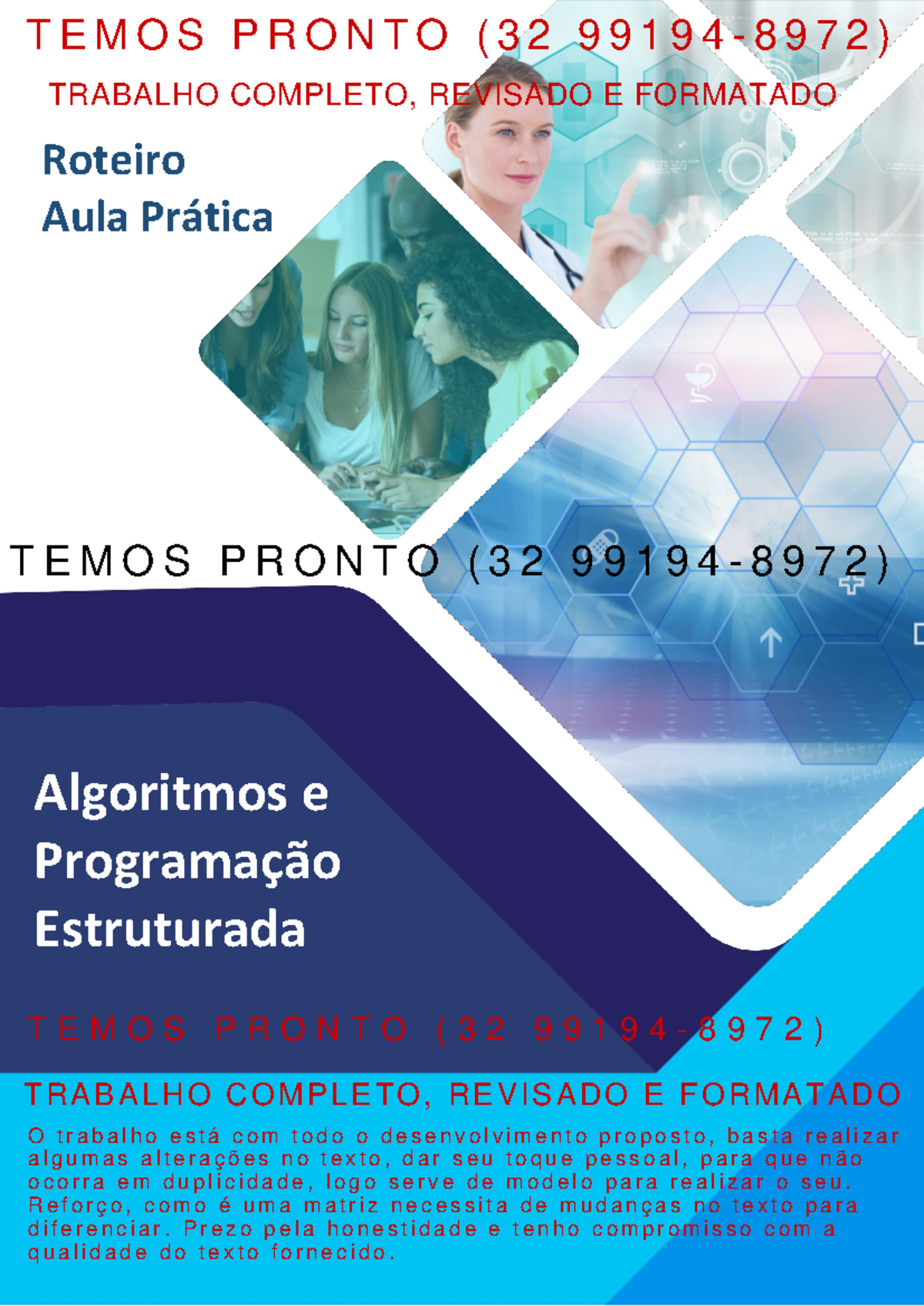 Resolução - (32 99194-8972)- Roteiro DE AULA Prática- Algoritmos E ...