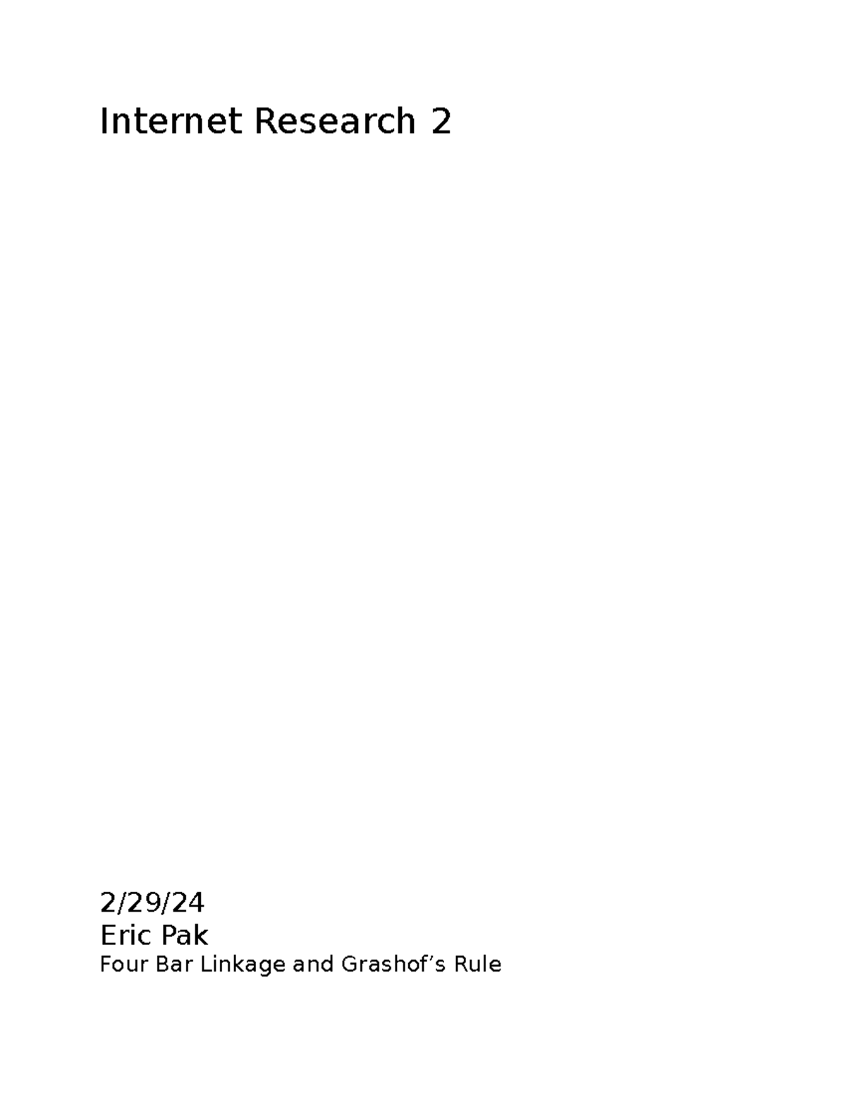 EMT 1220 Internet Research 2 - Internet Research 2 2/29/ Eric Pak Four ...