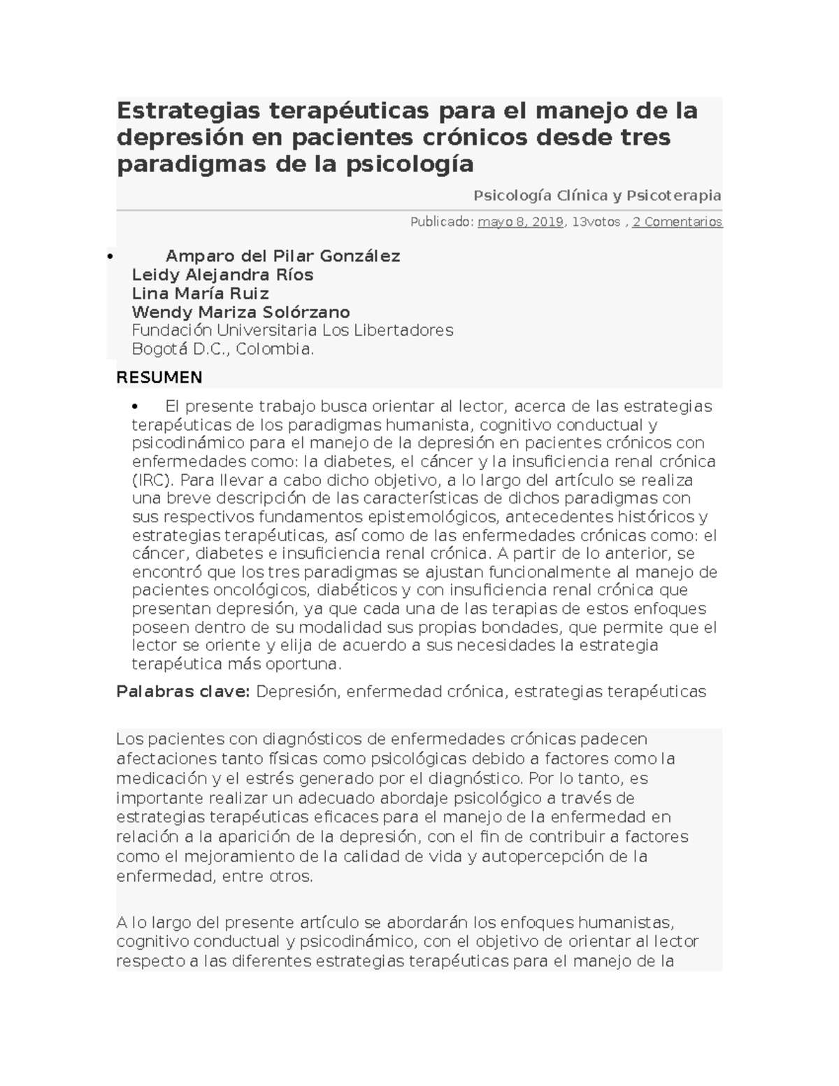 Terapias - ejercicio - Estrategias terapéuticas para el manejo de la ...