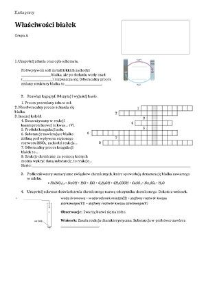 Aminokwasy Białka Cukry Sprawdzian Nowa Era Liceum www.studocu.com