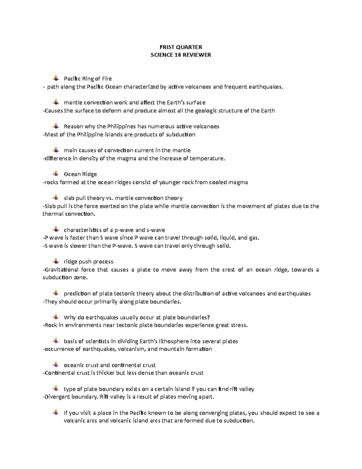 First- Quarter- Reviewer - FRIST QUARTER SCIENCE 10 REVIEWER Pacific ...