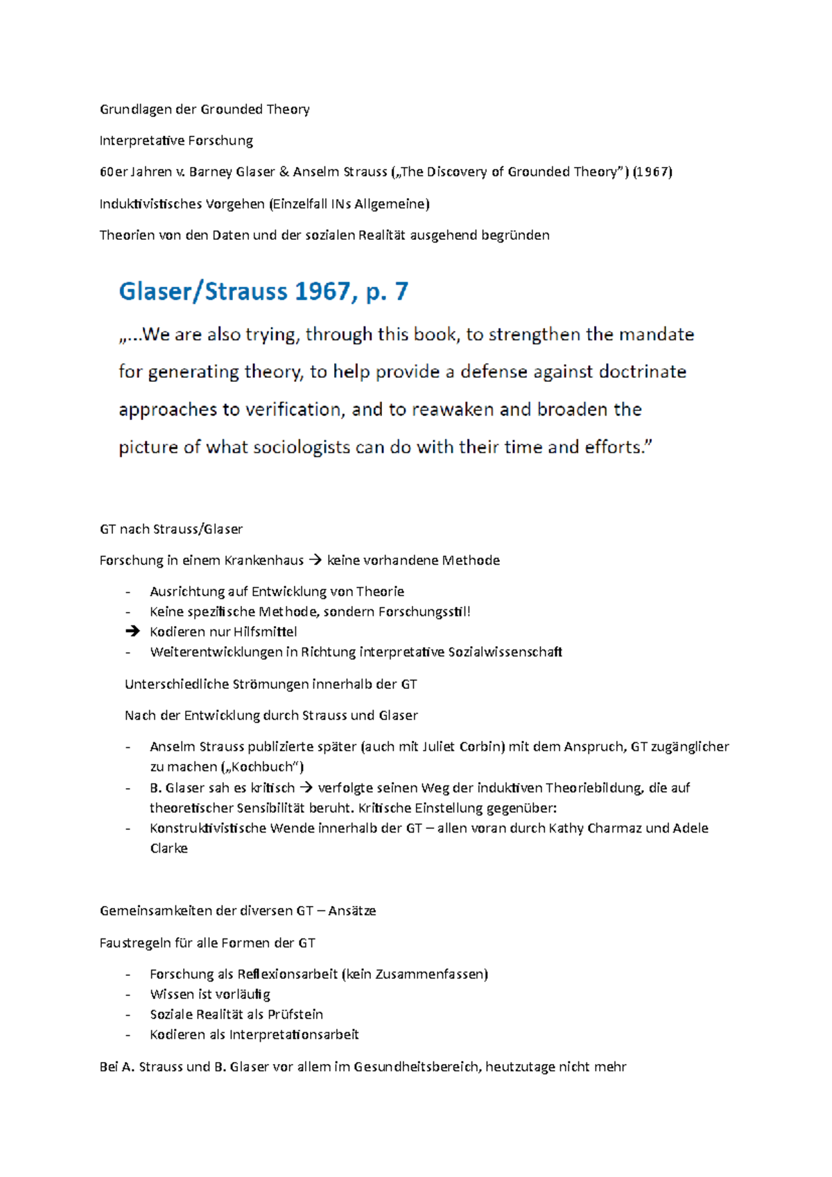 Grundlagen der Grounded Theory Grundlagen der Grounded Theory