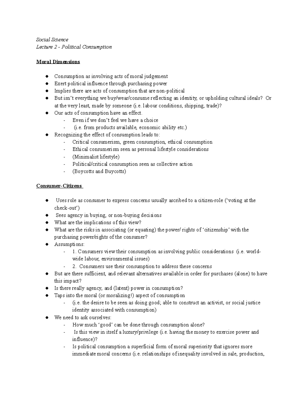 SOSC Lecture 2 - cool notes - Social Science Lecture 2 - Political ...