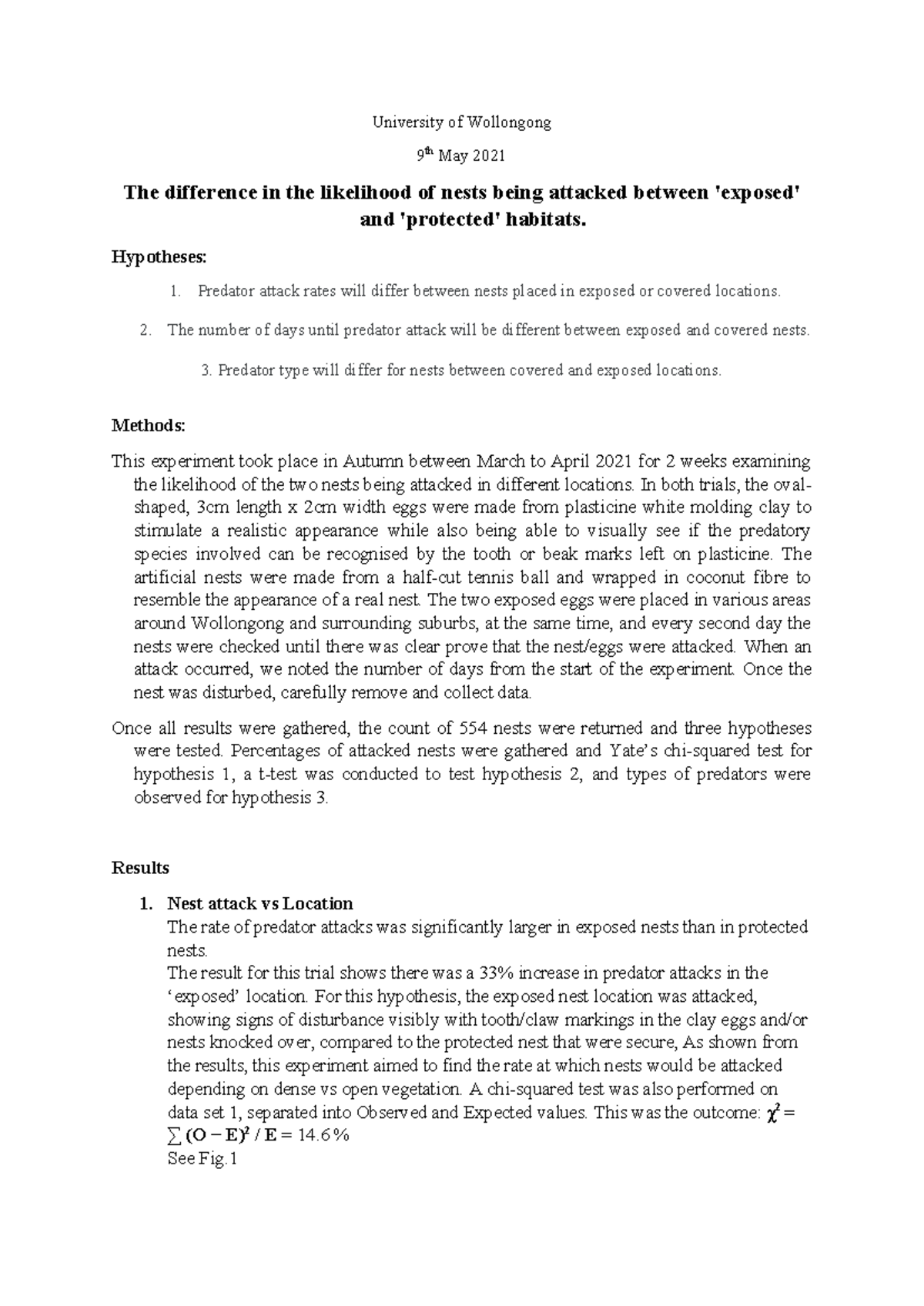 Nest Report Ashley Luke 2021 - University of Wollongong 9 th May 2021 ...