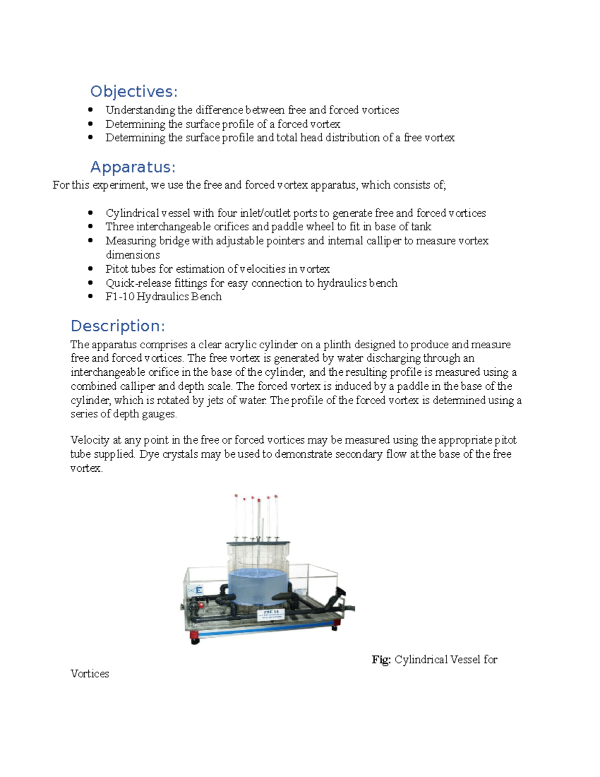 Vortex generator Objectives Understanding the difference between