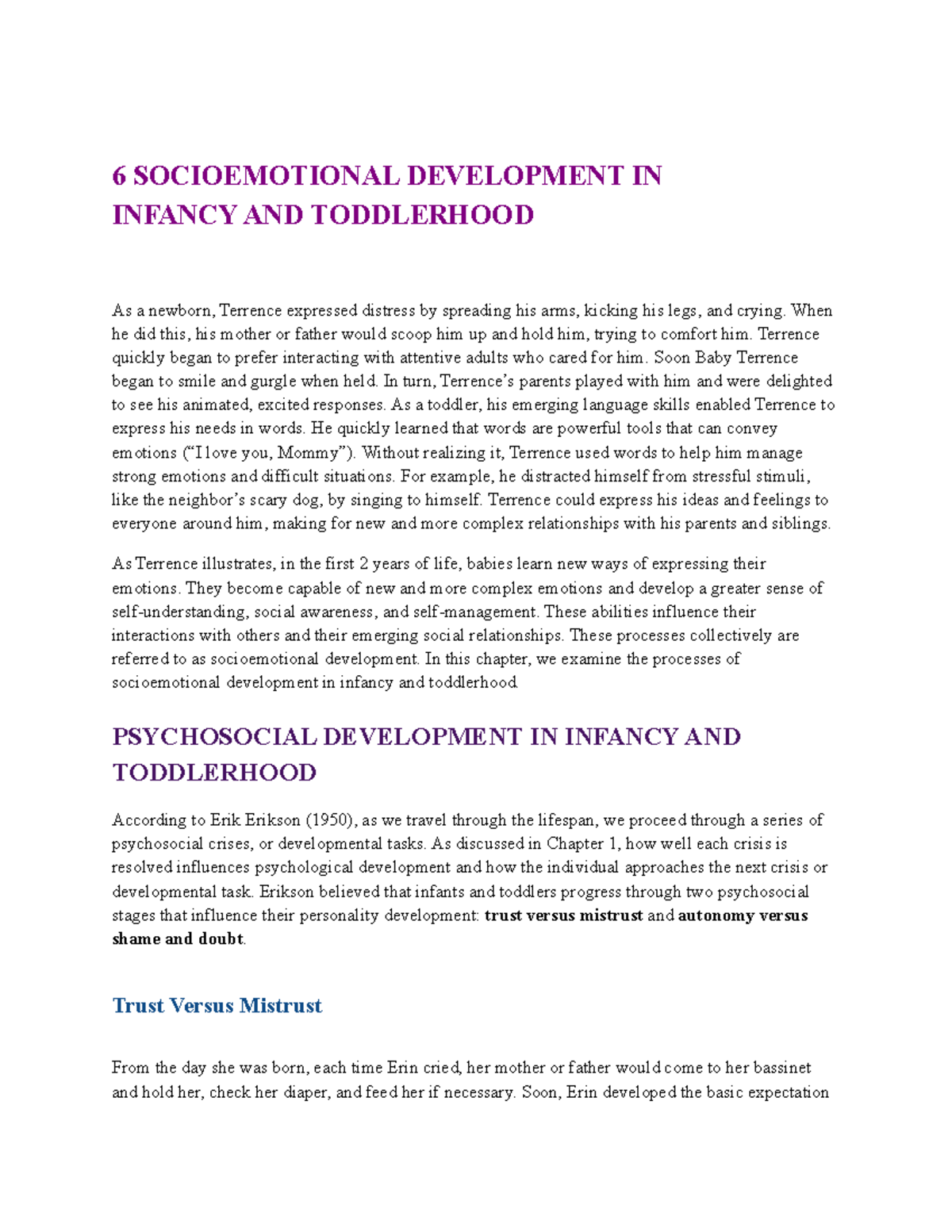EDHD320 Chapter 6 - Lecture notes for the course. - 6 SOCIOEMOTIONAL ...
