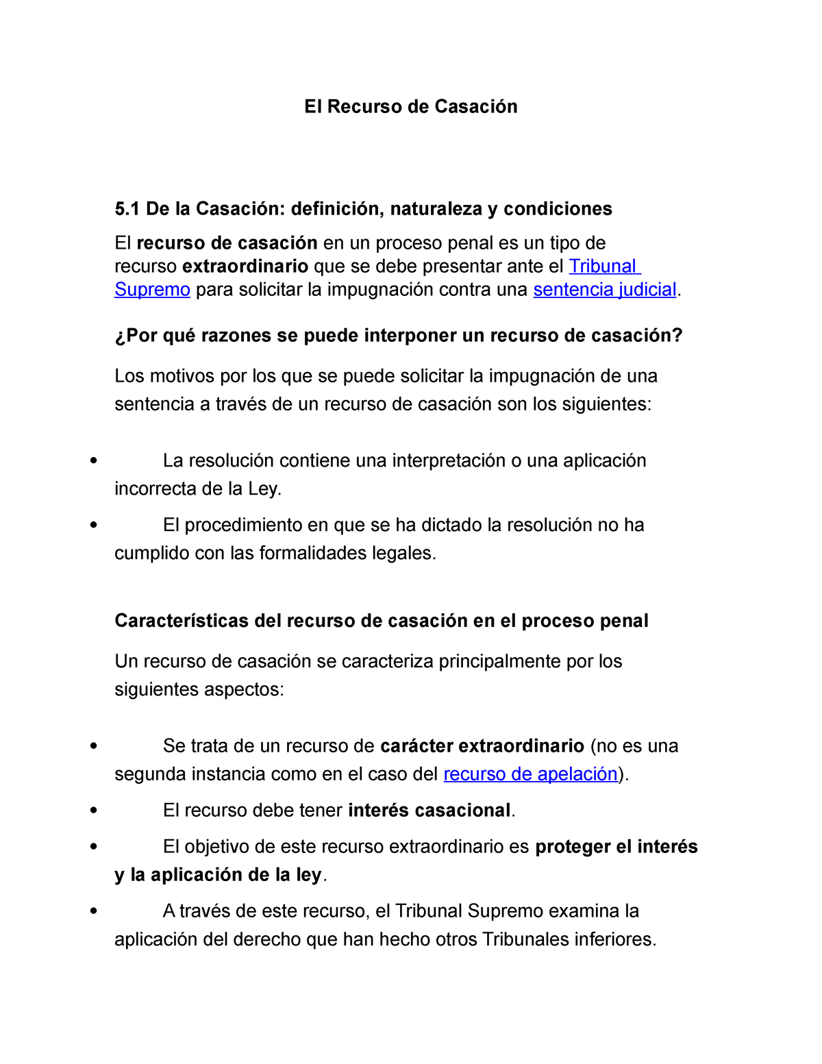 El Recurso De Casación - ¿Por Qué Razones Se Puede Interponer Un ...